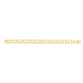 14K Yellow Gold 10mm Large Double Link Charm 8 Bracelet with Lobster Lock